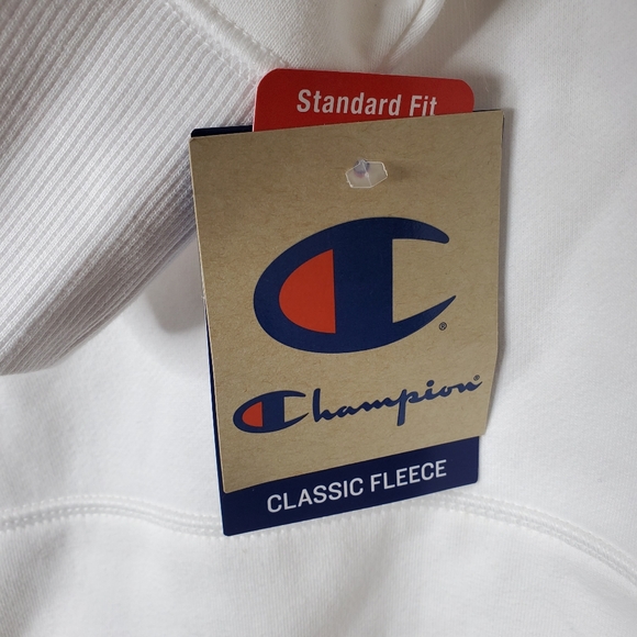 Champion mens classic fleece pullover hoodie white small - Picture 4 of 6